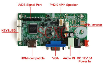 Kit DIY Placa Controladora LCD para Panel 17.1" LP171WP4/W01/WX2 (1440x900) 30pin LVDS 1CCFL VGA/HDMI/AV/USB