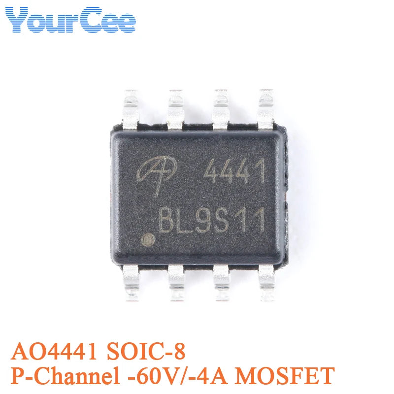 MOSFET Canal-P AO4407A SMD SOIC-8 30V 12A (Opciones AO44xx disponibles) - Lote 5/20 Piezas
