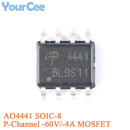 MOSFET Canal-P AO4407A SMD SOIC-8 30V 12A (Opciones AO44xx disponibles) - Lote 5/20 Piezas