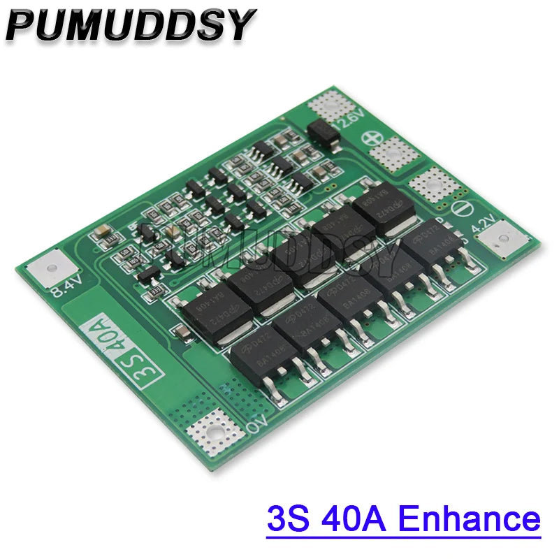 6A 8A 10A 20A 25A 30A 40A 60A 3S Li ion Lithium Battery 18650 Charger PCB BMS Protection Board For Drill Motor Lipo Cell Module