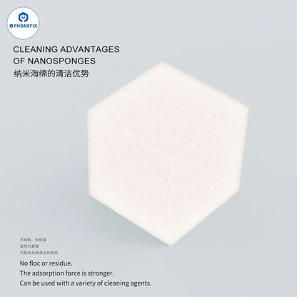 MIJING Nano Cleaning Sponge Strong Absorption Force No Floc or Residue Sponge for Motherboard PCB Components Cleaning Repair