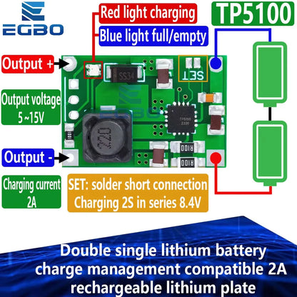 1~10PCS TP5100 double single lithium battery charge management compatible 2A rechargeable lithium plate