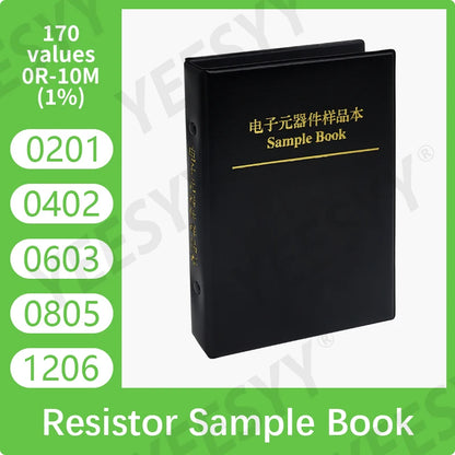0201 0402 0603 0805 1206 1% 4250PCS 8500PCS 8850PCS SMD Resistor Sample Book Assorted Kit 10K 100K 1K 1R 100R 220R