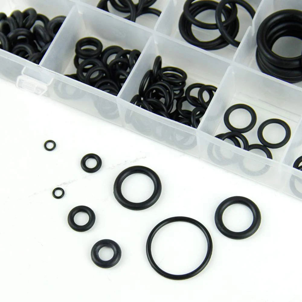 Set Surtido O-Rings Goma Nitrilo 32 Tamaños Universales (Junta Sello) para Plomería/Automotriz/Grifo Reparación (225/419 Piezas)