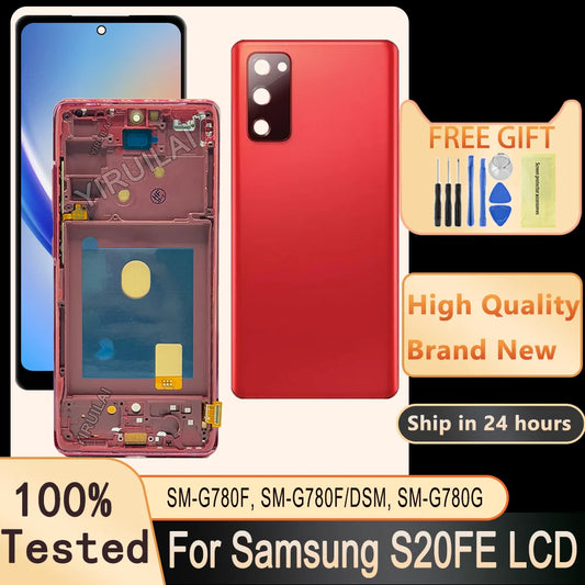 Nuevo TFT LCD para Samsung S20 FE pantalla LCD SM-G781 G7810 G781U G781B con marco de pantalla táctil reemplazo del ensamblaje del digitalizador