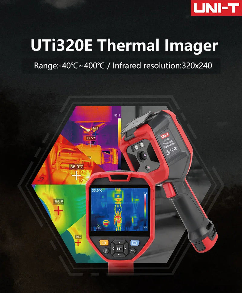 Termógrafo Infrarrojo UNI-T UTi320E / UTi260E Alta Resolución (320x240) - Cámara Térmica Portátil, Termómetro IR