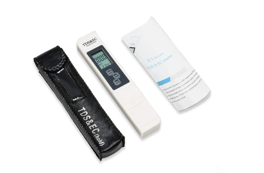 Medidor Digital Calidad Agua TDS/EC Multifuncional (Rango 0-9990 ppm) Pureza/Temperatura (1 Unidad, Blanco)