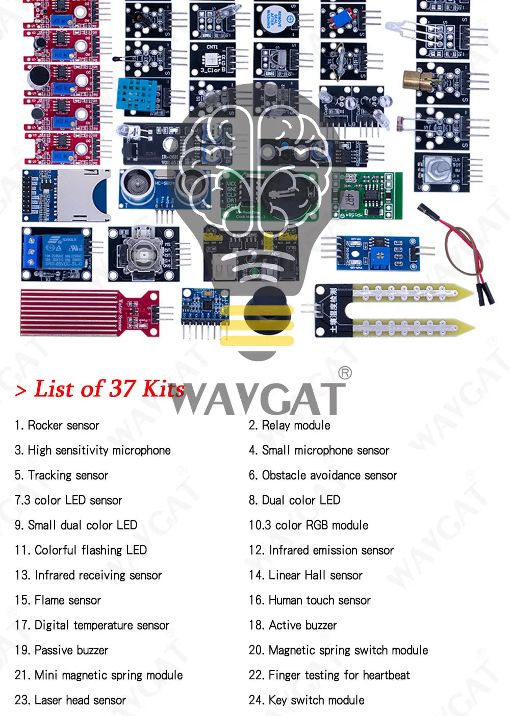 Kit Inicio Módulos Sensores (45 en 1) para Arduino UNO R3/MEGA2560 (Superior a Kit 37 en 1)