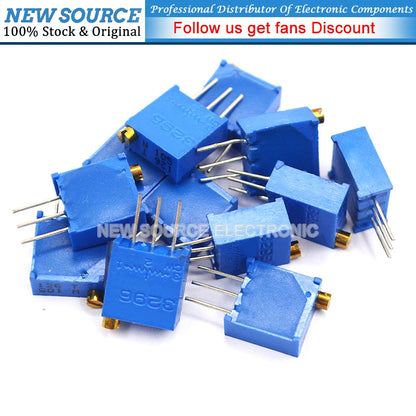 10PCS 3296W Potentiometer Precision Adjustable Resistance Multi-turn Trimming 1K 2K 5K 10K 100K 103 100R Trimmer Potentiometer