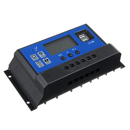 Controlador Carga/Descarga Solar PWM 10A-100A Auto LCD Dual USB Regulador Panel Célula