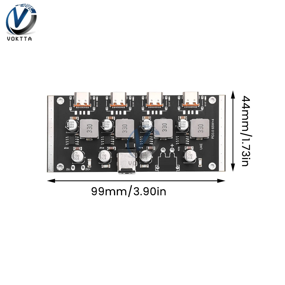 Módulo Adaptador Fuente PD 65W USB-C Soporta PD3.0/2.0, QC3.0/2.0, FCP, AFC Placa Circuito Cargador