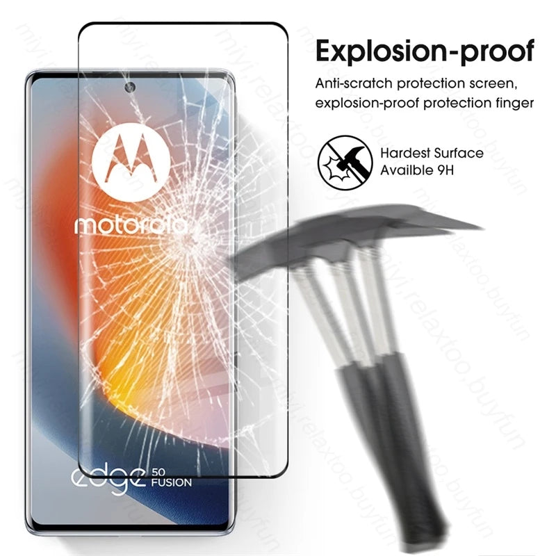 2In1 Protective Glass For Motorola Edge 50 Fusion 5G 2024 Curved Tempered Glass MotorolaEdge50 Pro Ultra Camera Screen Protector