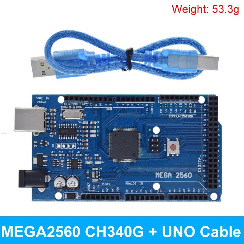 Placa Desarrollo TZT Mega2560 (ATMEGA16U2 / Pro Mini / WiFi R3 ATmega2560 CH340G) compatible Arduino Mega R3 / ESP8266