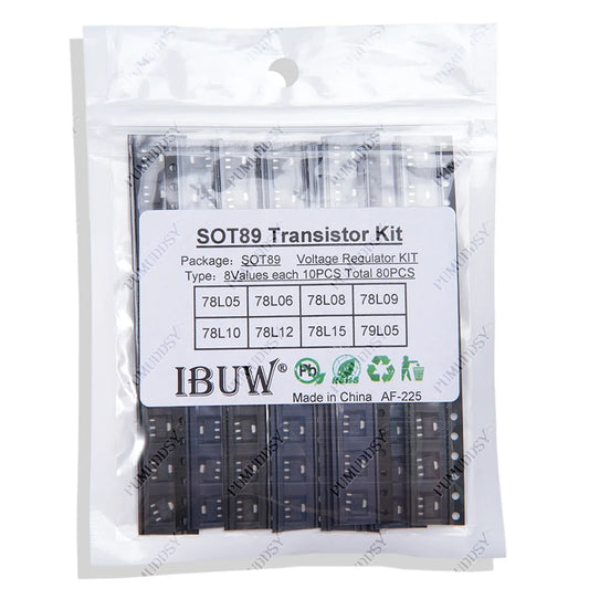 Kit Surtido Reguladores Voltaje SMD SOT-89 - 8 Tipos (78L05-15, 79L05) x 10 Unidades (Total 80 Piezas)
