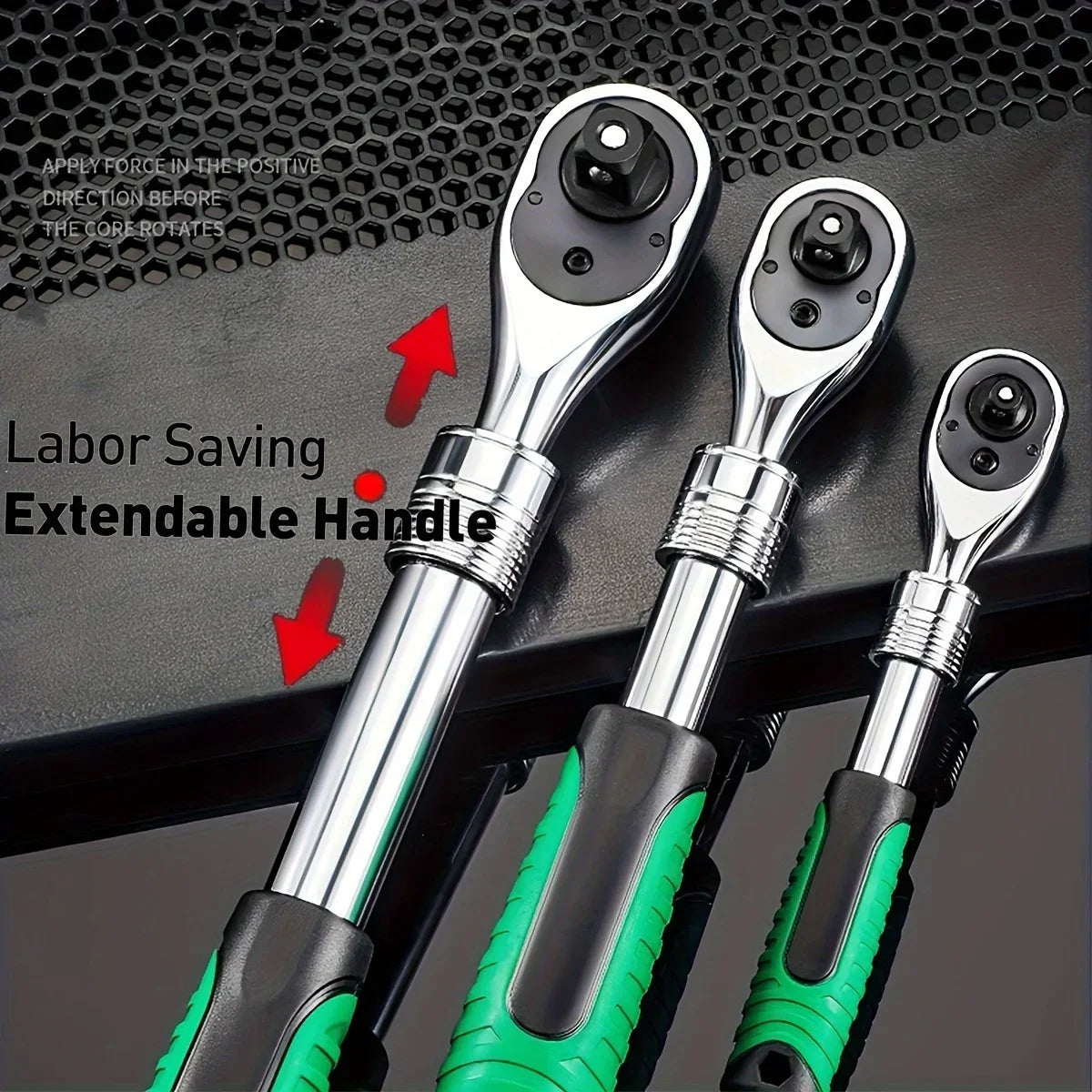 Juego Llaves Vaso Tubo con Ratchet (1/4", 3/8", 1/2") Herramientas Mano para Reparación Auto/Mecánica