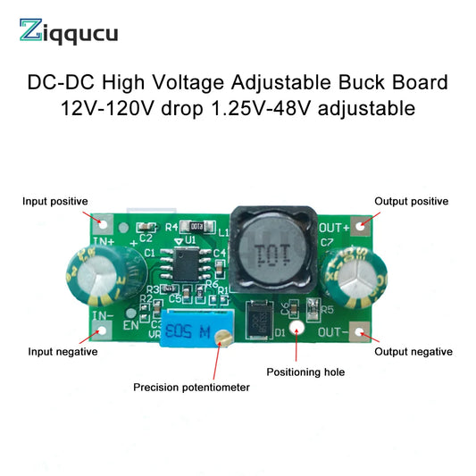 Módulo Regulador Voltaje Ajustable Step-Down Alto Voltaje 48V-100V a 1.25V-48V Conversión Vehículo Eléctrico