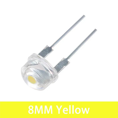 Diodo LED Sombrero Paja F8 (8mm) Super Brillante Blanco Cálido 0.5W / Blanco 0.3-0.75W / Azul / Verde / Rojo / Amarillo (20 Unidades)