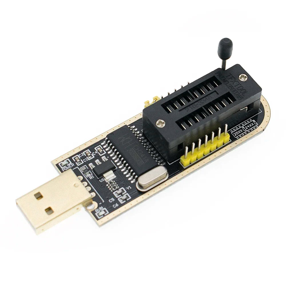 Kit Programador USB CH341A/CH341B 24/25 Series EEPROM Flash BIOS + Clip Test SOIC8/SOP8