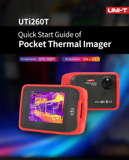 Termógrafo Bolsillo UNI-T UTi260T (256x192) con NCV y Bluetooth - Cámara Térmica Infrarroja Reparación PCB/Circuitos