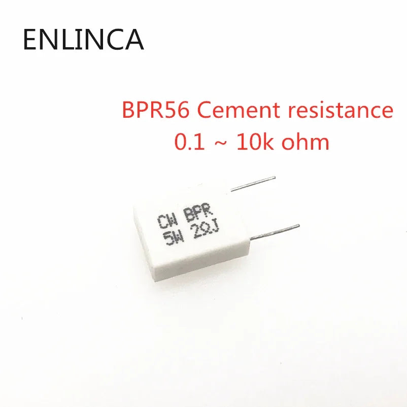 Resistencia Cerámica Cemento BPR56 (5W/10W, 0.1 Ohm - 10k Ohm) (10 Unidades)