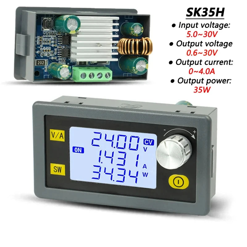 Módulo Convertidor Buck-Boost CC/CV DC 6-36V a 5-30V 35W/80W Fuente Alimentación Ajustable Step-Down/Up Estabilizada