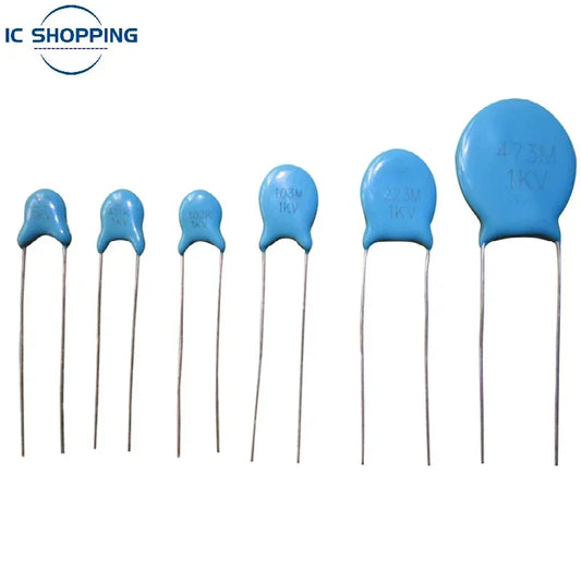 Capacitor Cerámico Alto Voltaje 1kV (100pF-10nF / 101K-103M) - Pack 50 Unidades (Valores Surtidos)