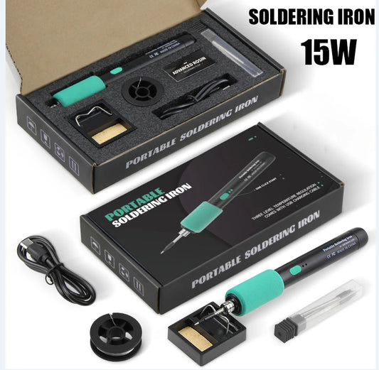 Mini Cautín Inalámbrico USB 15W Recargable (Interfaz Tipo C) Portátil Herramienta Soldadura Reparación