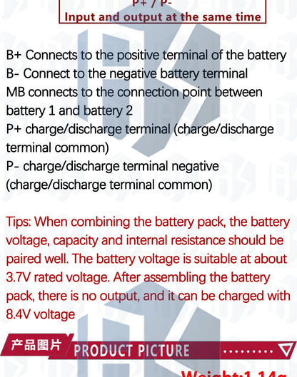 2S 7.4V 8A Li-ion 18650 Lithium Battery Charger Protection Board 8.4V Overcurrent Overcharge / Overdischarge Protection