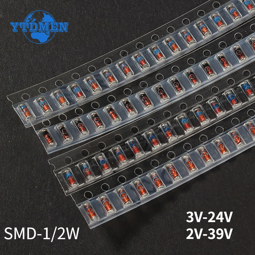 Kit Surtido Diodos Zener SMD LL34 (0.5W/1/2W, 3V-39V) 1N4148 (300 Unidades)