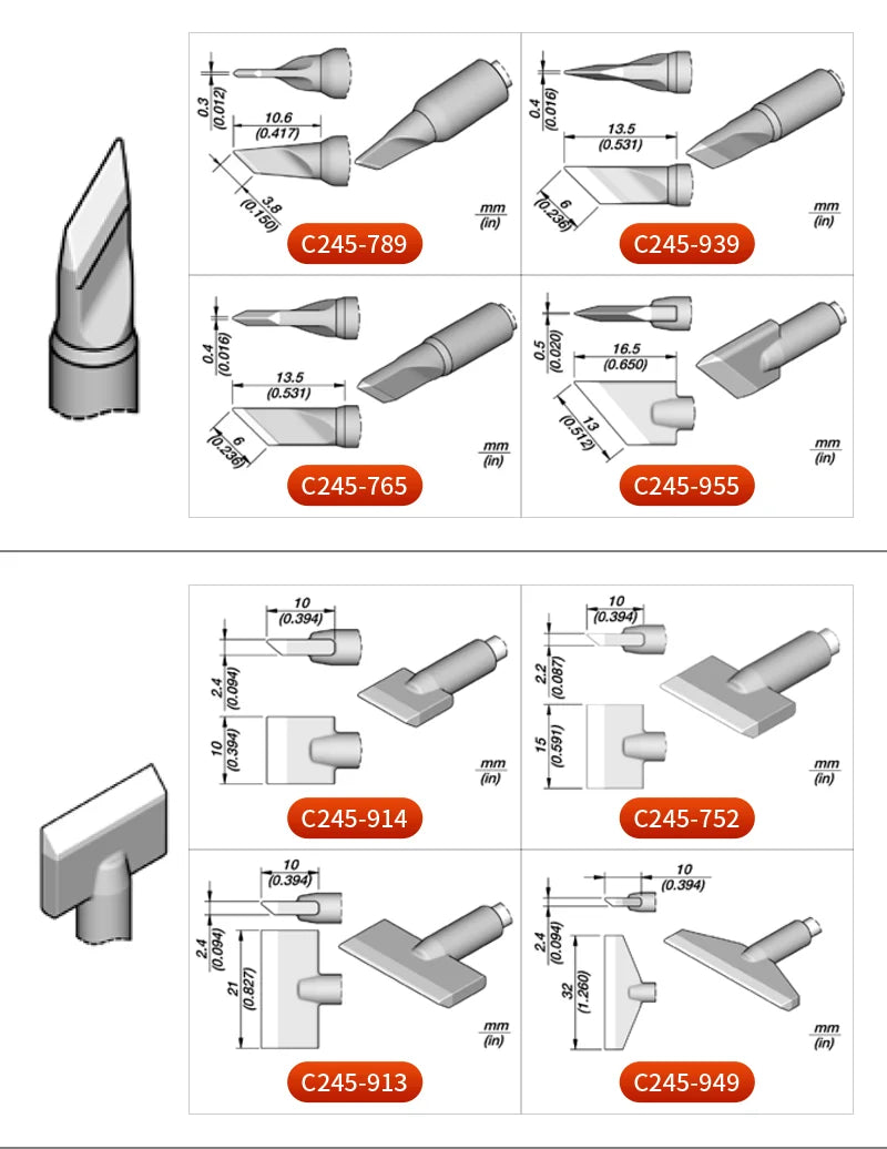 Original JBC C210 Soldering Iron Tips C210002/018/020 Universal Heating Core Efficient Heat fit JBC T210-A Precision Handle