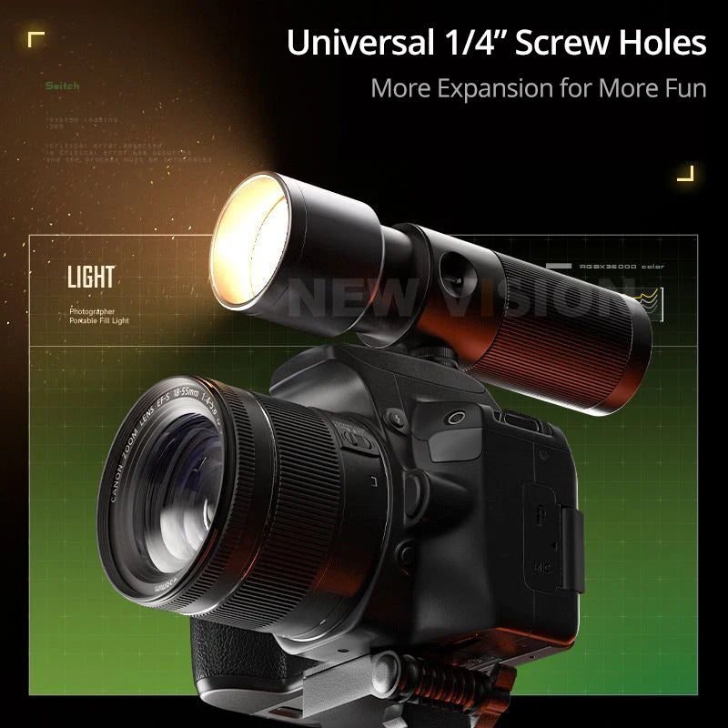 Linterna Proyector LED Sidande Photoolex (10W, 4 Colores) con Batería 8400mAh y Rosca 1/4"