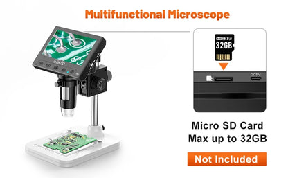 Elikliv EDM43 1080P Digital Microscope 4.3" IPS Screen Microscopes 1000x Entire Coin View Soldering Microscopio for PC Laptop