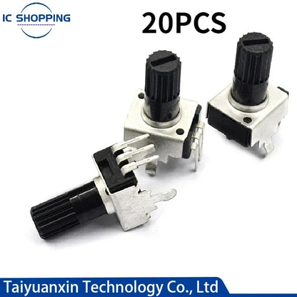 20PCS Adjustable Resistance Potentiometer RV09 1K 2K 5K 10K 20K 50K 100K 102 202 502 103 203 503 Vertical 12.5mm Handle Length