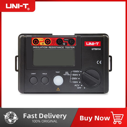 Probador Resistencia Aislamiento UNI-T UT501A/UT501C/UT502A/UT502C - Megóhmetro Digital Ohm Tester, Auto Rango, Backlight