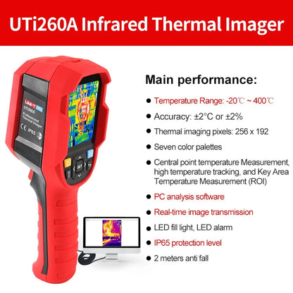 Cámara Térmica UNI-T UTi260B / UTi260A (256x192) - Termógrafo Construcción Prueba PCB/Circuitos/Calefacción Suelo