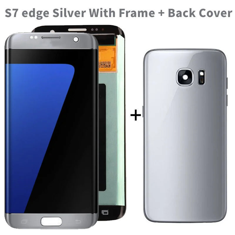 Pantalla AMOLED 5.5" con Digitalizador Táctil para Samsung Galaxy S7 Edge (G935/G935F) (Con Sombra Quemada, Probada) + Tapa Trasera