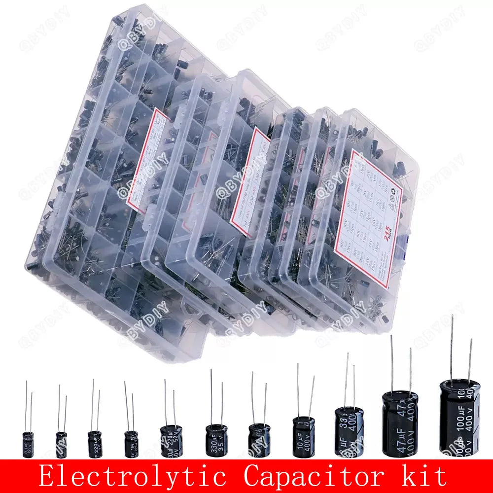 Kit Surtido Capacitores Electrolíticos (1uF-1000uF, 16V-50V)