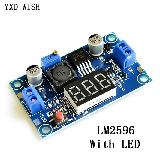 Módulo Convertidor Buck LM2596 DC-DC 4.0-40V a 1.25-37V 2A Ajustable Step-Down con Voltímetro LED