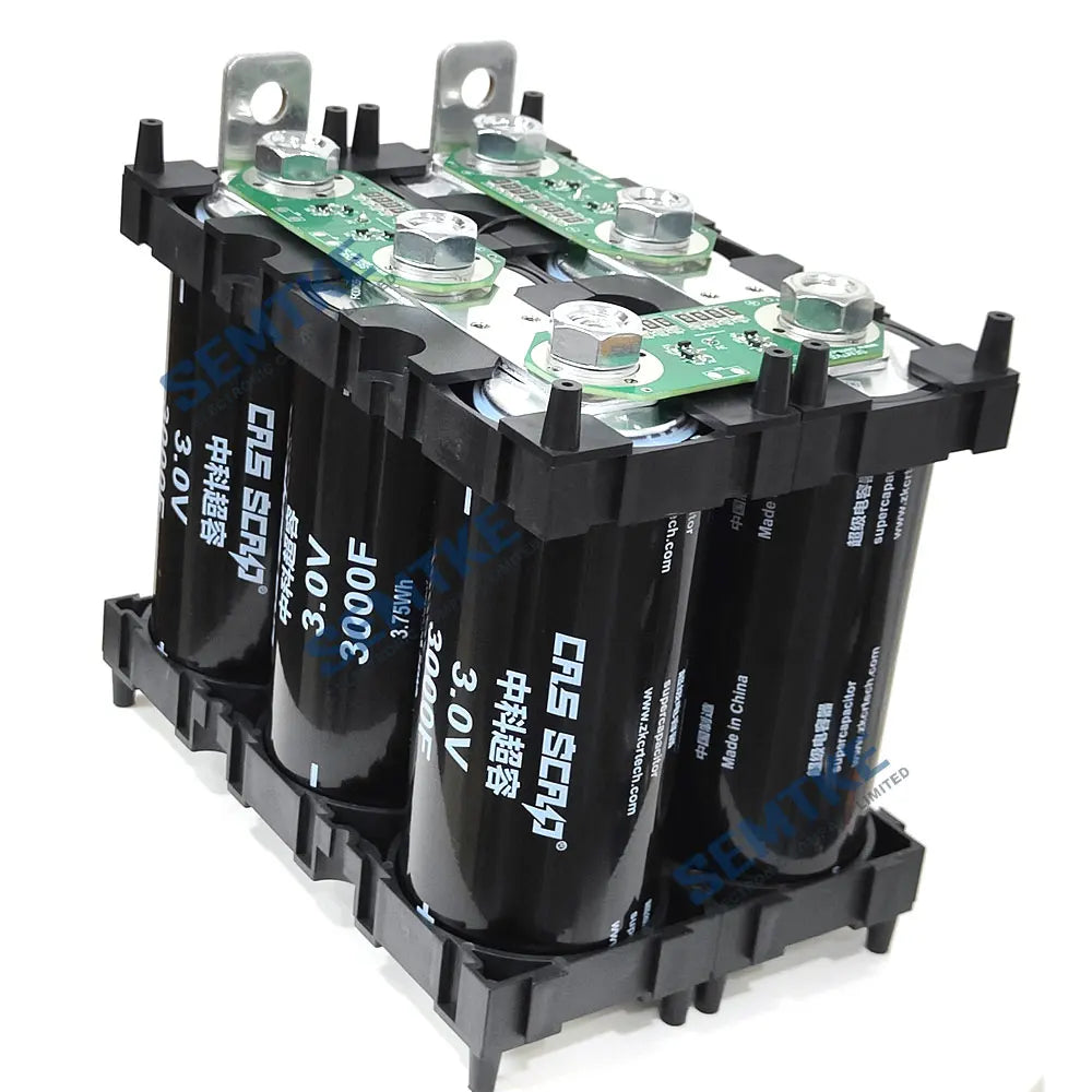 Supercapacitor Farad 3000F 2.7V/3V con BMS, Placa Balanceadora y Soportes