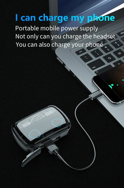 Auriculares Inalámbricos M10 TWS Bluetooth 5.0 con Caja Carga 3500mAh (Micrófono, Estéreo 9D, Deportivos, Impermeables)