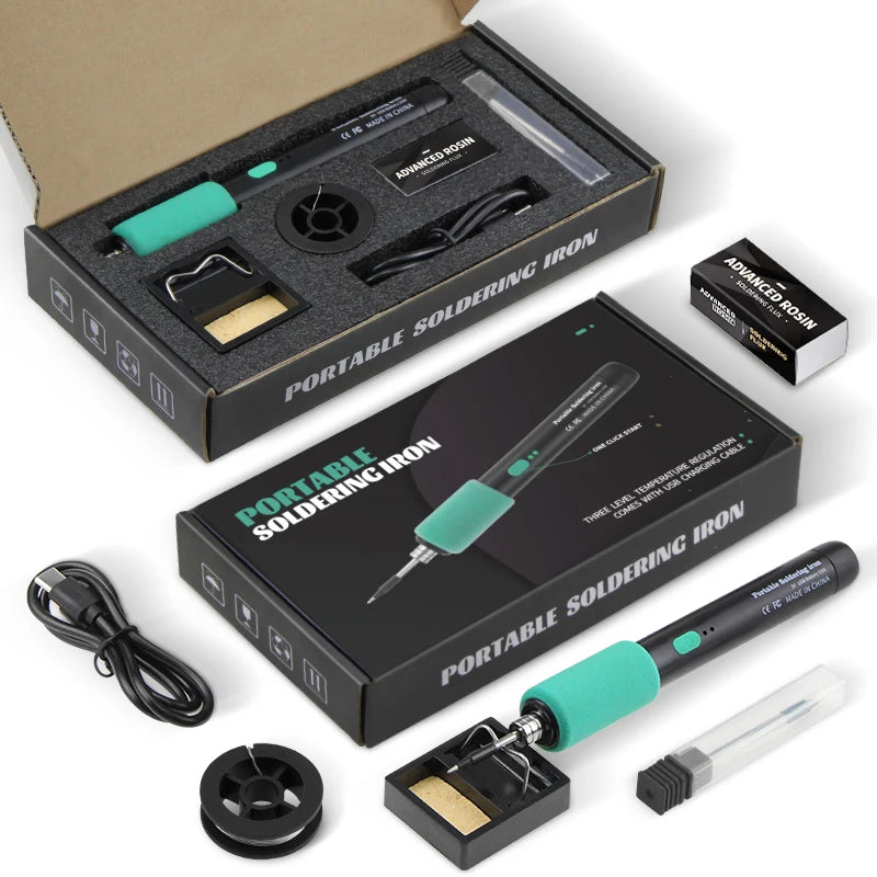 Mini Cautín Inalámbrico USB 15W Recargable (Interfaz Tipo C) Portátil Herramienta Soldadura Reparación
