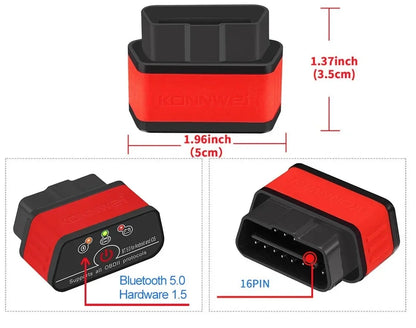 KONNWEI KW901 Bluetooth 5.0 Code Reader ELM327 V1.5 OBD OBD2 Car Diagnostic Tool ELM 327 V1 5 for Android/IOS pk Vgate iCar2