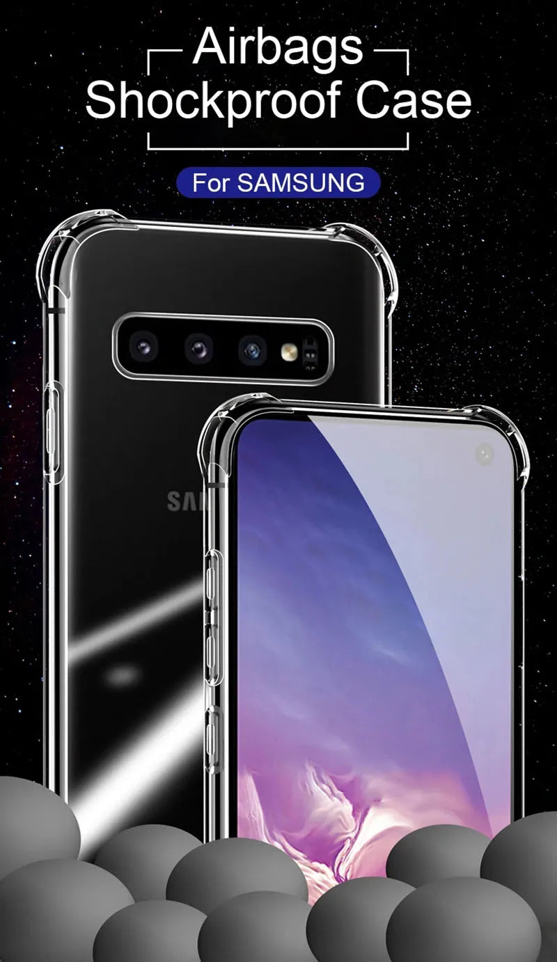 Funda Carcasa Suave Transparente Anti-Golpes para Samsung Galaxy S9/S10 Plus/S10E/S20 FE/S21/S22/S23 Ultra / Note 9/10/20