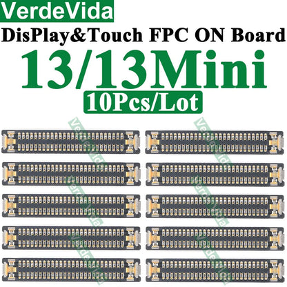 Conector FPC Pantalla LCD / Táctil en Placa Base para iPhone X/XS/XR/11/12/13/14/15/16 Pro Max/Plus (10 Unidades)