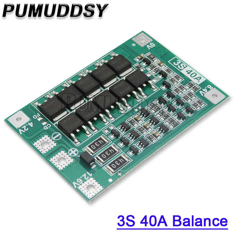 6A 8A 10A 20A 25A 30A 40A 60A 3S Li ion Lithium Battery 18650 Charger PCB BMS Protection Board For Drill Motor Lipo Cell Module
