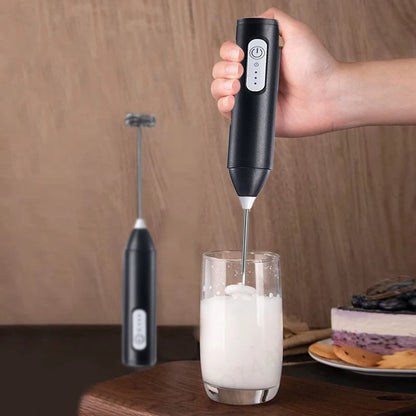 Espumador Leche Inalámbrico Eléctrico Recargable (Tipo C) Batidor Mano Acero Inoxidable Mini Mezclador Café/Cappuccino/Crema