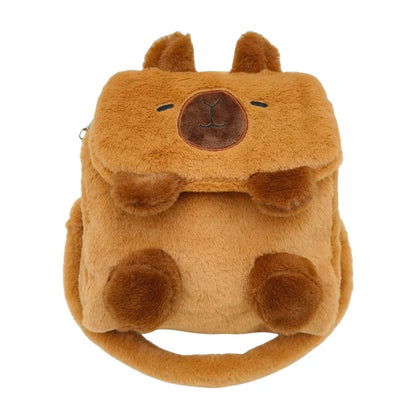 Mochila Peluche Capibara Kawaii Bolso Hombro/Mini Morral Muñeco Peludo Regalo