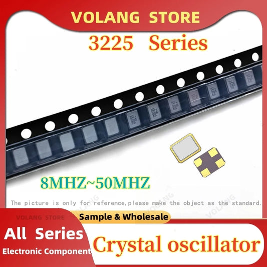 Oscilador Cristal Cuarzo Pasivo SMD 3225 4-Pin - Varios Frecuencias (12.288MHz a 50MHz) - Lote 10 Piezas