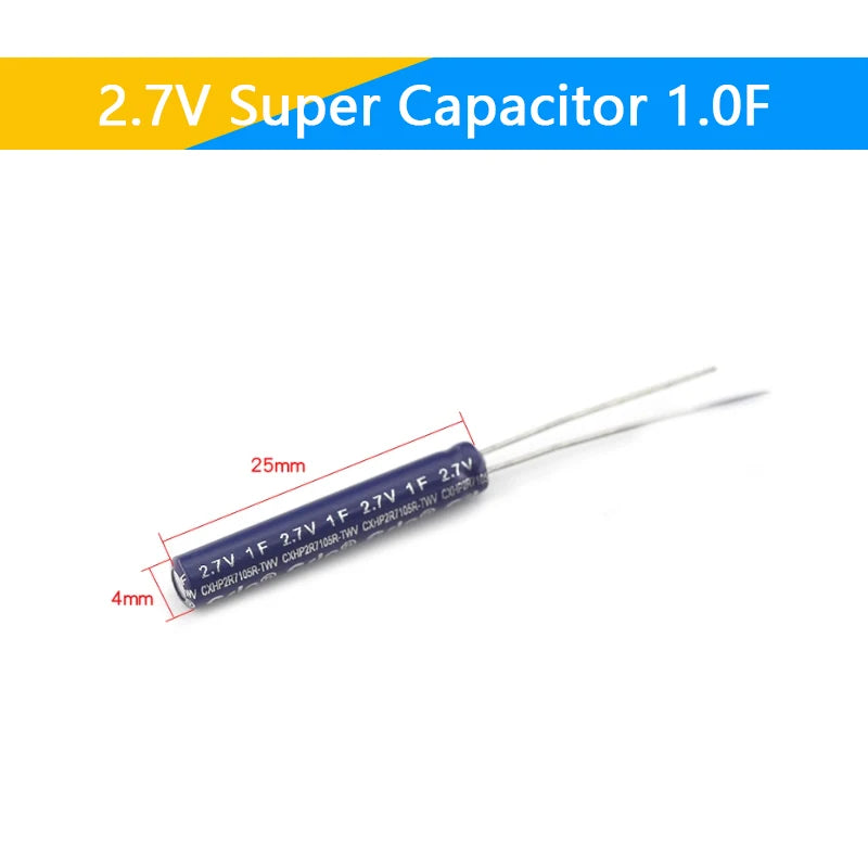 Supercapacitores Farad 2.7V - Varios Valores (0.5F a 60F)