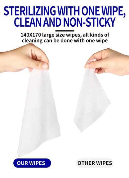 100pcs Alcohol Disinfectant Wipes, 70% Isopropyl Antibacterial Sanitizing Wipes for Hands & Surfaces, Kills 99.9% Germs, Extra T